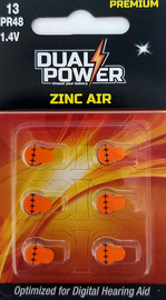 Dual power בליסטר 6 סוללות ZA13 | PR48 למכשירי שמיעה  DUAL POWER